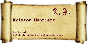 Kriston Henriett névjegykártya